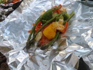 brook trout in foil ready to grill