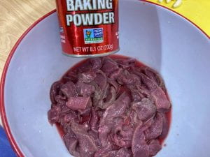 venison mixed with baking powder