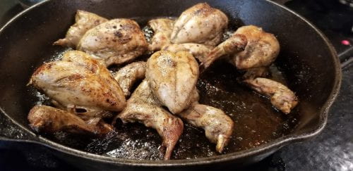 browned quail before going in oven